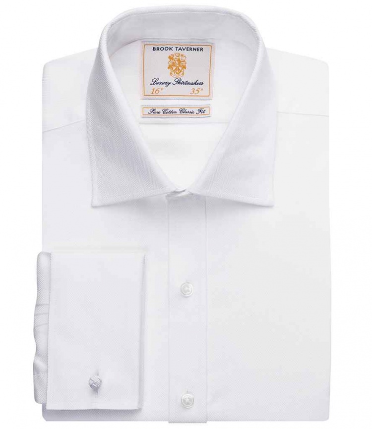 Brook Taverner BK100  Andora Long Sleeve Herringbone Shirt